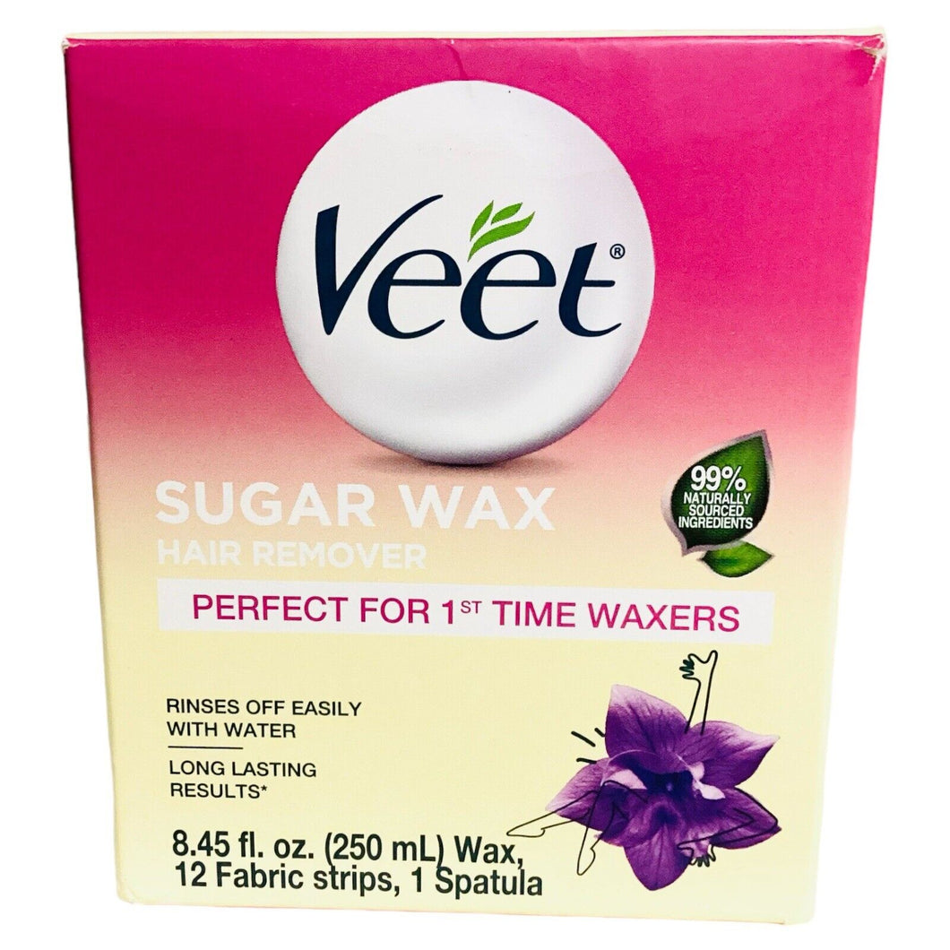 VEET Sugar Wax Hair Remover Easy-To-Use 8.45 Fl Oz 12 Ct Strips