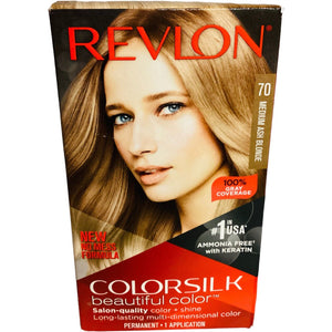 Revlon Colorsilk Beautiful Color 70 W/ Keratin Medium Ash Blonde