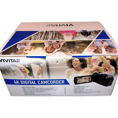 Vivitar 4K Ultra HD Digital Camcorder WiFi Touch Screen 48MP 16x Zoom 3"