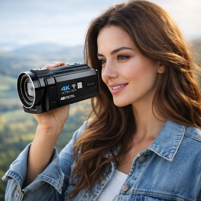 Vivitar 4K Ultra HD Digital Camcorder WiFi Touch Screen 48MP 16x Zoom 3"