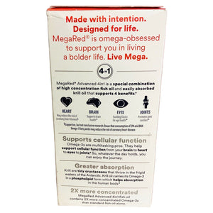 MegaRed Omega-3s Fish & Krill Oil Ultra Strength 4-in-1 40 Ct