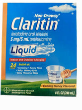 Load image into Gallery viewer, Claritin 24HR Non Drowsy Liquid Allergy Syrup Cooling Honey 8 Oz
