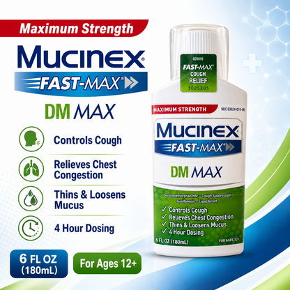 Mucinex Fast-Max DM Max Maximum Strength Cough Chest Congestion 6 oz