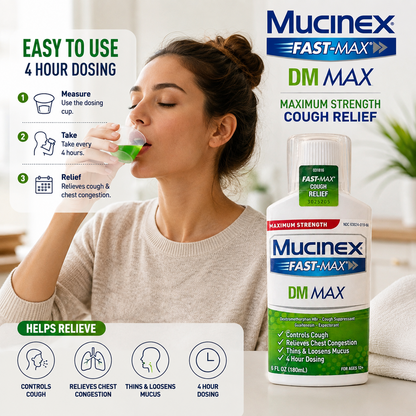 Mucinex Fast-Max DM Max Maximum Strength Cough Chest Congestion 6 oz