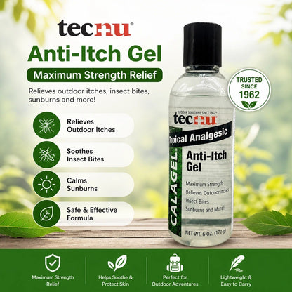 Tecnu Calagel Anti-Itch Gel Maximum Strength Insect Bites Sunburn 6 oz