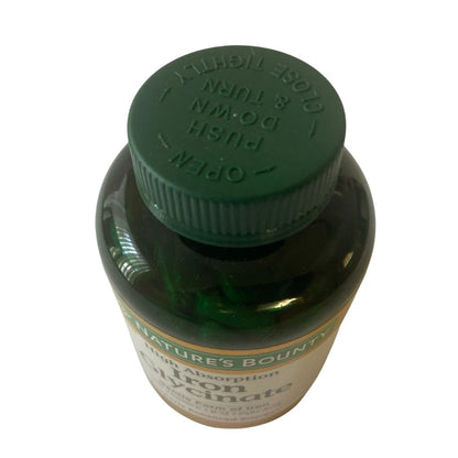 Nature's Bounty Iron Glycinate 28mg 300 Capsules Vitamin C B12 Folate