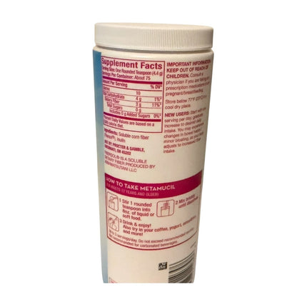 Metamucil Clear Fiber Blend Prebiotic Fiber Supplement 75 Servings