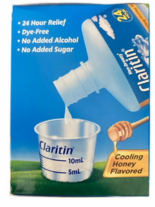 Claritin 24HR Non Drowsy Liquid Allergy Syrup Cooling Honey 8 Oz