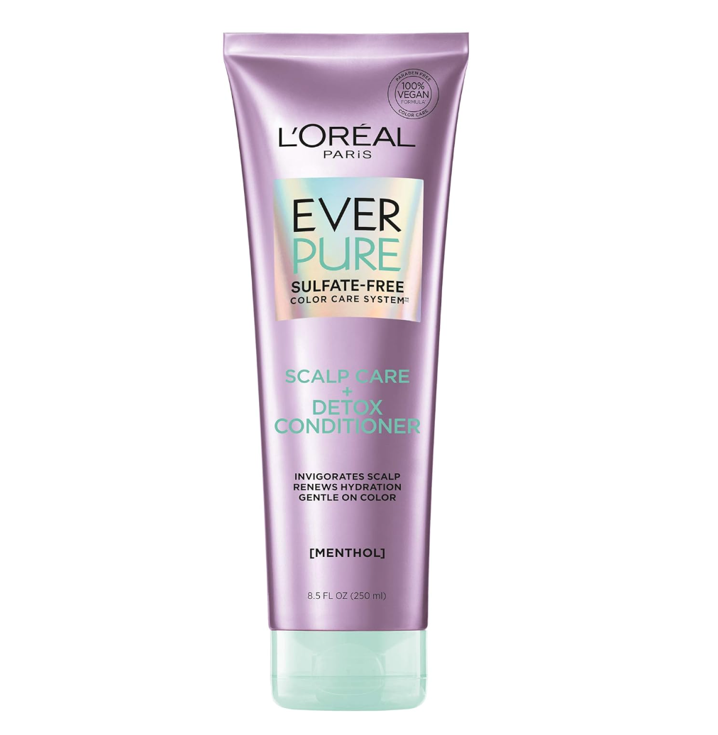 L'Oréal EverPure Sulfate-Free Scalp Care Detox Conditioner tube, 8.5 fl oz, for color-treated hair