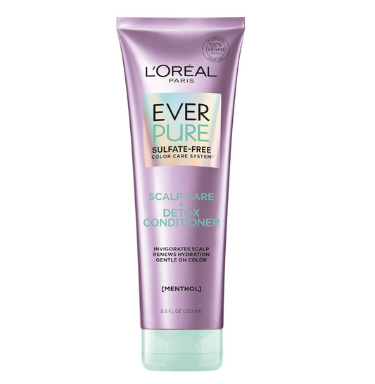 L'Oréal EverPure Sulfate-Free Scalp Care Detox Conditioner tube, 8.5 fl oz, for color-treated hair
