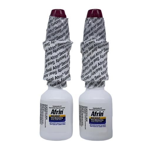 Afrin No Drip Nasal Spray Extra Moisturizing Nasal Congestion Relief Pump Mist - 1 Fl Oz/2pk - Happy Bargain Bin