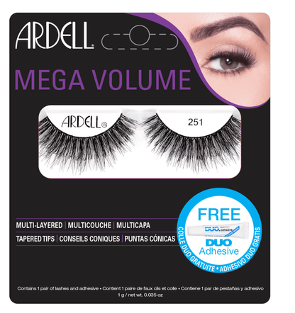 Ardell Mega Volume Lashes 251 Black – Dramatic Full Volume, 1 Pair Eyelashes for Women - Happy Bargain Bin