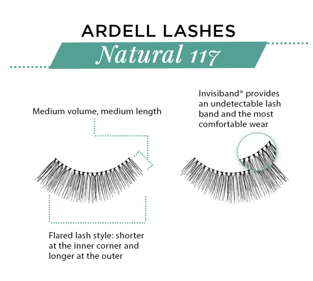Enhance your everyday look with Ardell Lashes 117 Black Natural