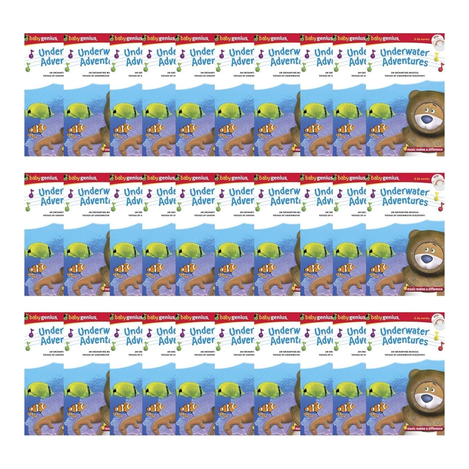 Baby Genius Underwater Adventures DVD Lot of 30 Wholesale | Kids Educational Videos - Happy Bargain Bin