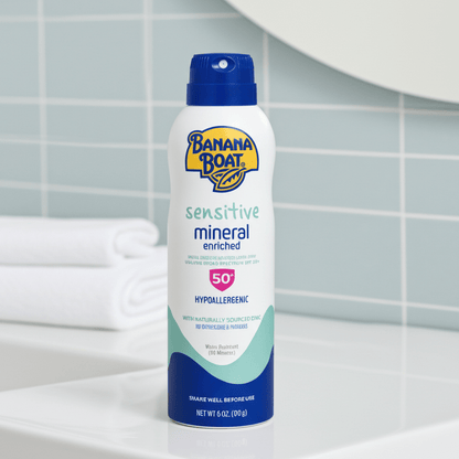 Banana Boat Mineral Sensitive Skin Sunscreen Spray - SPF 50, 6 Oz - Happy Bargain Bin