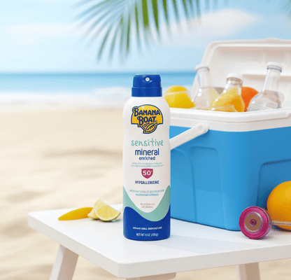 Banana Boat Mineral Sensitive Skin Sunscreen Spray - SPF 50, 6 Oz - Happy Bargain Bin
