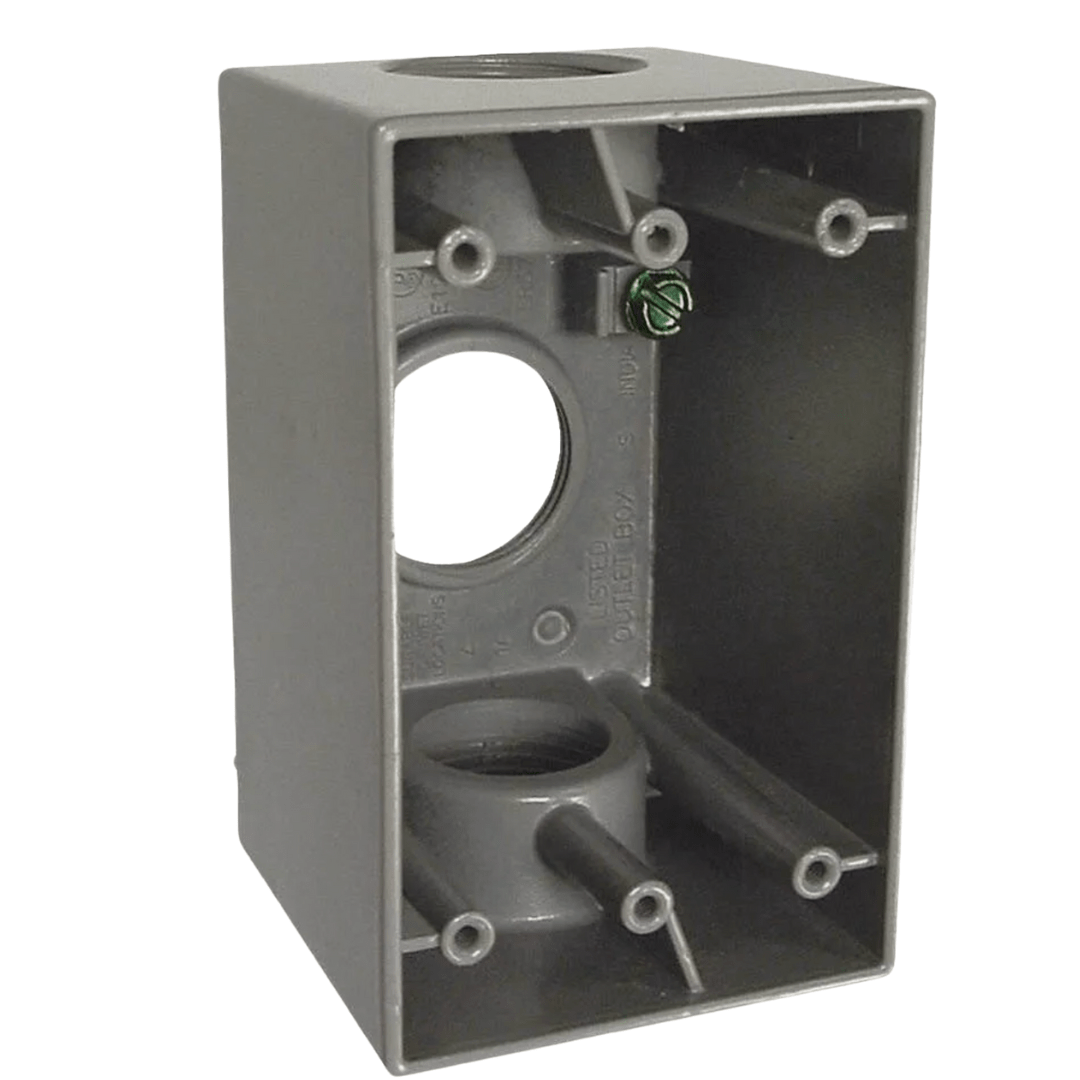 Bell 5387 - 0 Weatherproof Box, 1 In Hub, 3Inlet | Bell Box Electrical - Happy Bargain Bin