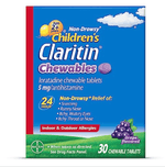Claritin Chewables Tablets - Children's 24HR Non-Drowsy Grape, 30 Ct