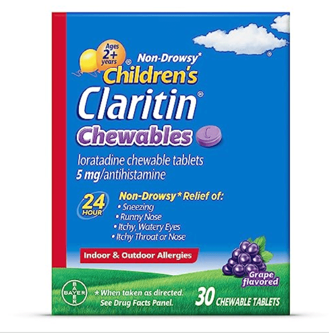 Claritin Children's Chewable Tablets 24HR Non-Drowsy Grape, 30 Ct - Happy Bargain Bin