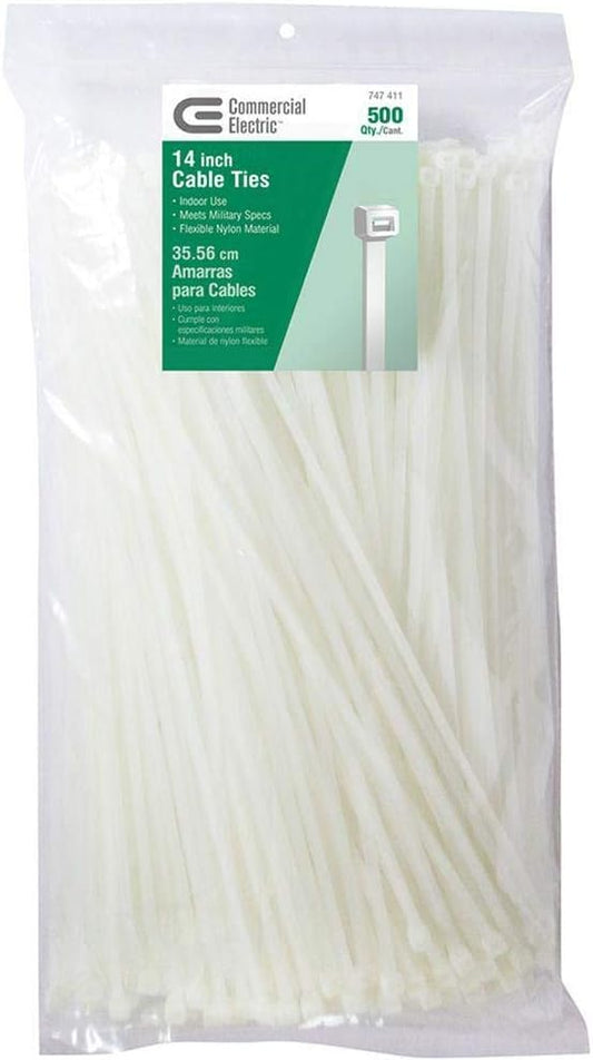 Commercial Electric Cable Ties – 14-Inch Durable  (500 pcs )