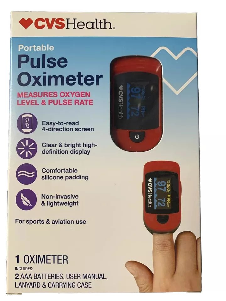 CVS Pulse Oximeter Health Portable Measures Oxygen Level And Pulse Rate - Happy Bargain Bin