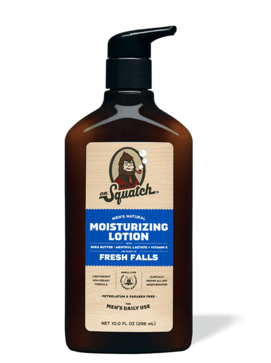 DR. SQUATCH Men's Natural Hand Lotion - Fresh Falls - 10 Fl Oz - Happy Bargain Bin