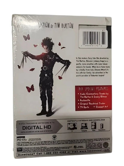 Edward Scissorhands DVD 2017 Johnny Depp Tim Burton With Slipcover - Happy Bargain Bin