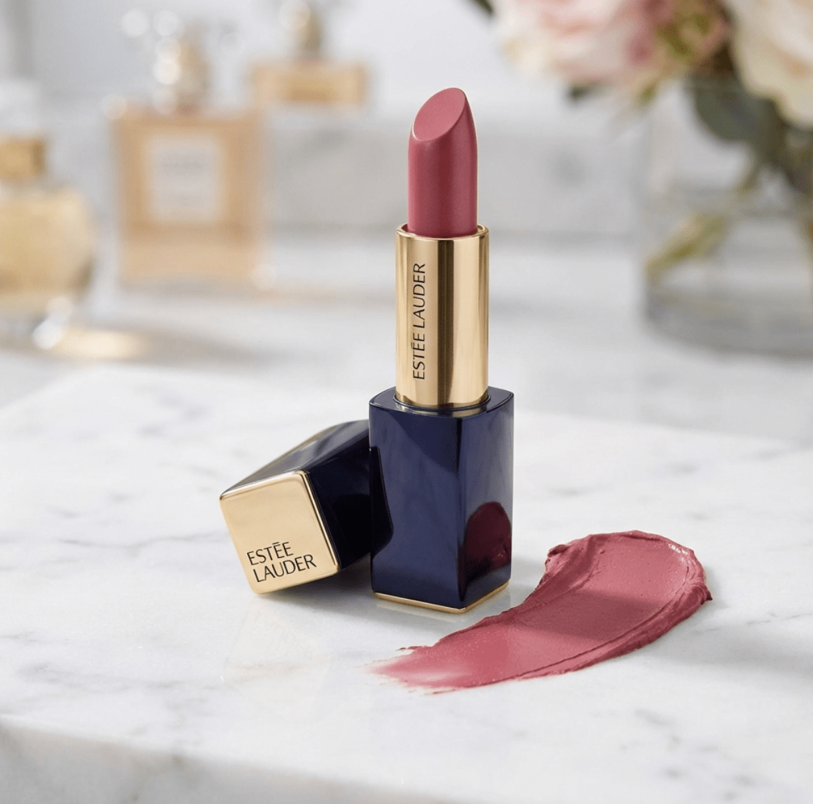 Elegant tube design perfect for on-the-go touch-ups