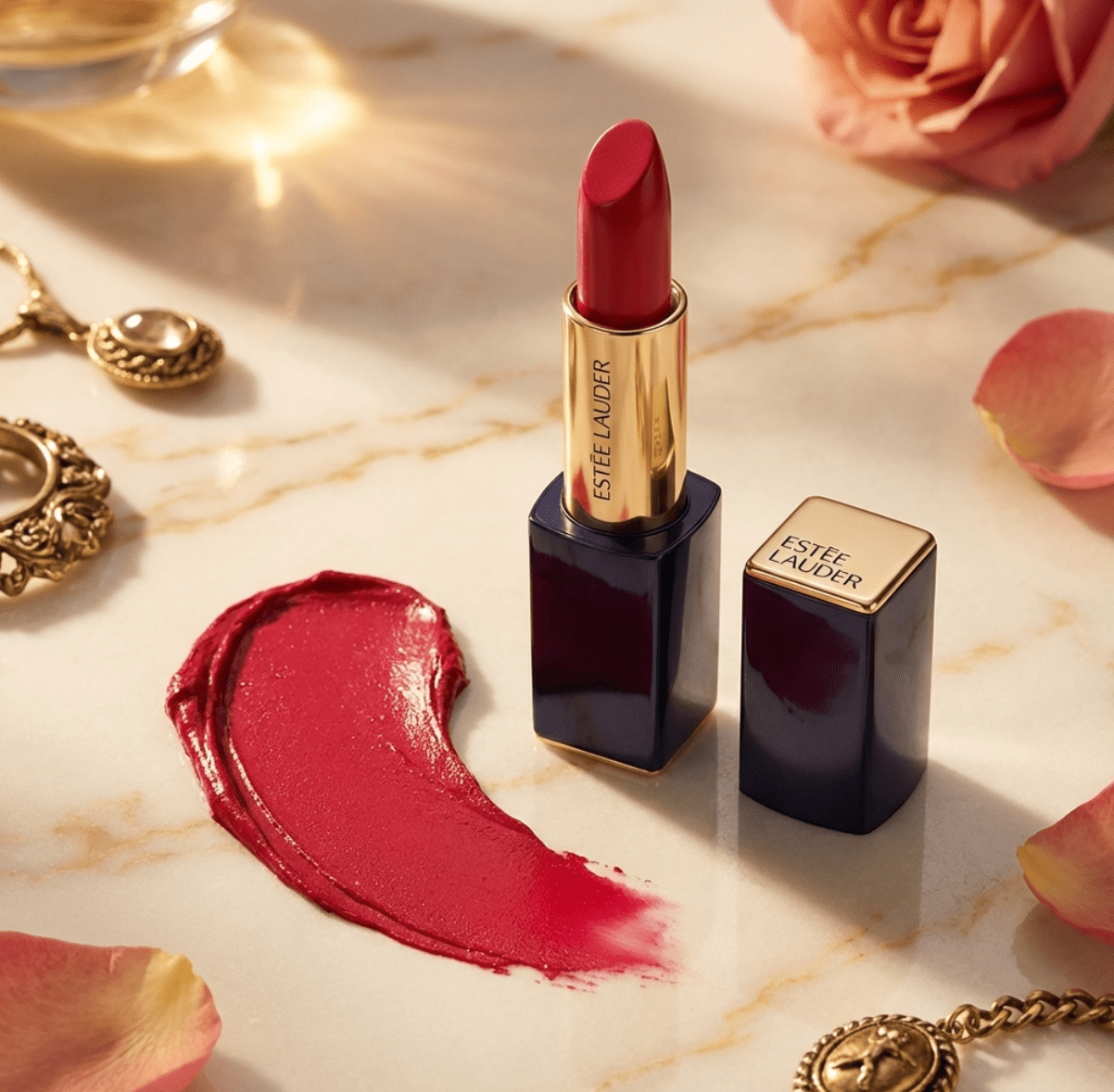 The Pure Color Envy Sculpting Lipstick creates a satin finish that flatters all skin tones.