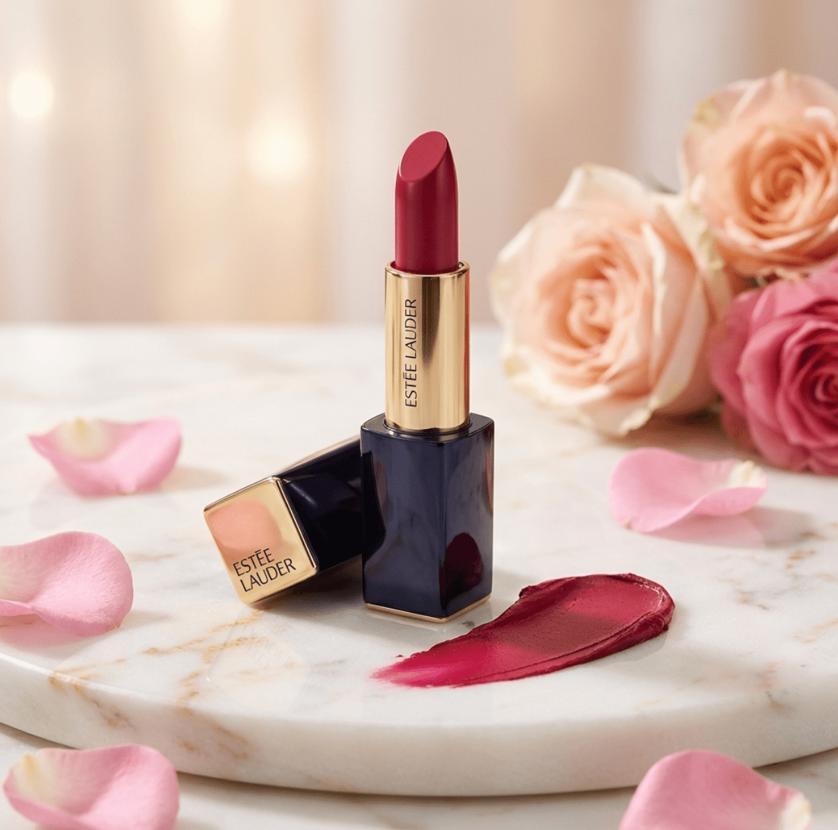 This Pure Color Envy Sculpting Lipstick glides on smoothly with rich color payoff.