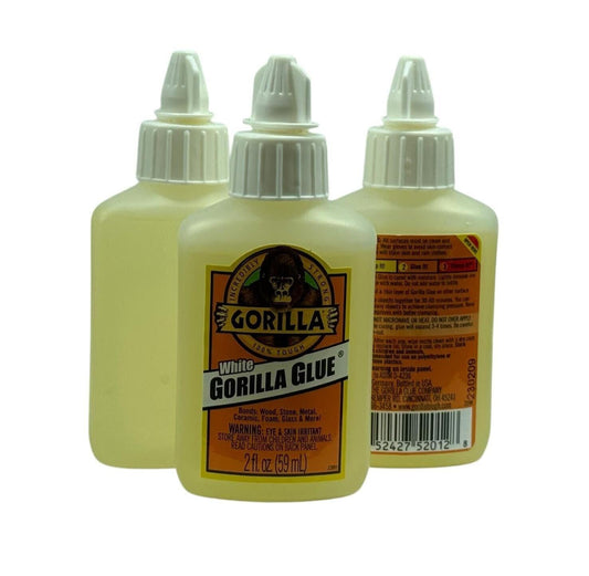 Gorilla Glue White Waterproof 2oz Bottles Strong Bond Lot of 3 Shelf Wear New - Happy Bargain Bin