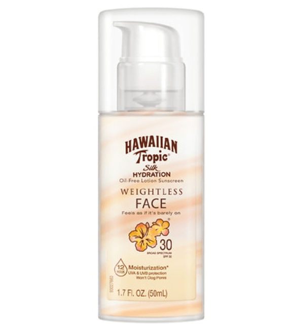 Hawaiian Tropic SPF 30 1.7 Oz Weightless Hydration Face Sunscreen Lotion - Happy Bargain Bin