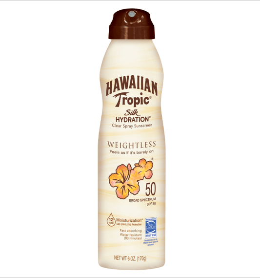 Hawaiian Tropic SPF 50 (6 oz) Silk Hydration Continuous Sunscreen Spray - Happy Bargain Bin