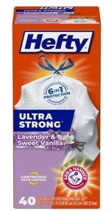 Hefty Trash Bags 13 gallon Ultra Strong Lavender & Sweet Vanilla 40 Ct - Happy Bargain Bin