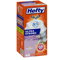 Load image into Gallery viewer, Hefty Trash Bags 13 gallon Ultra Strong Lavender &amp; Sweet Vanilla 40 Ct - Happy Bargain Bin
