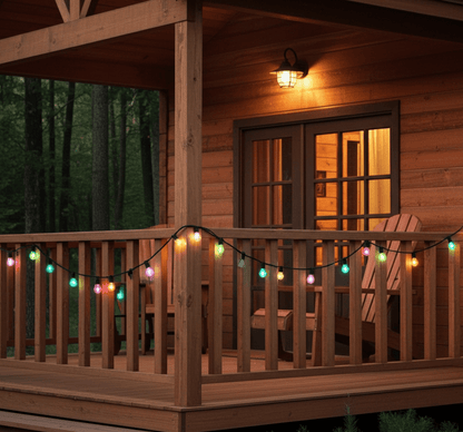 Each 24-foot strand includes 8 energy-efficient multicolor LED bulbs that deliver long-lasting brightness.