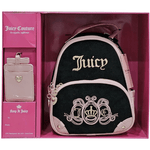 Juicy Couture 2pc Black Pink Backpack Set + Card Case Gift Box Keep It Juicy NWT