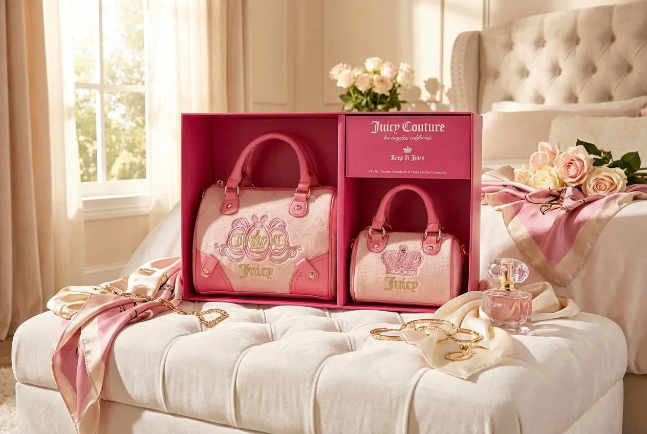 Juicy Couture Pink Diamond Lovers Club 2 Piece Princess Crown Set - Happy Bargain Bin