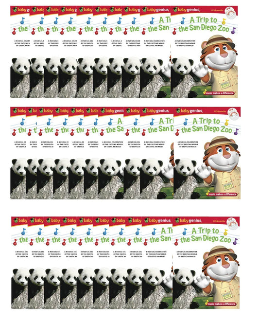 Baby Genius - A Trip to the San Diego Zoo (w/ bonus music CD) Lots of 30 - Happy Bargain Bin