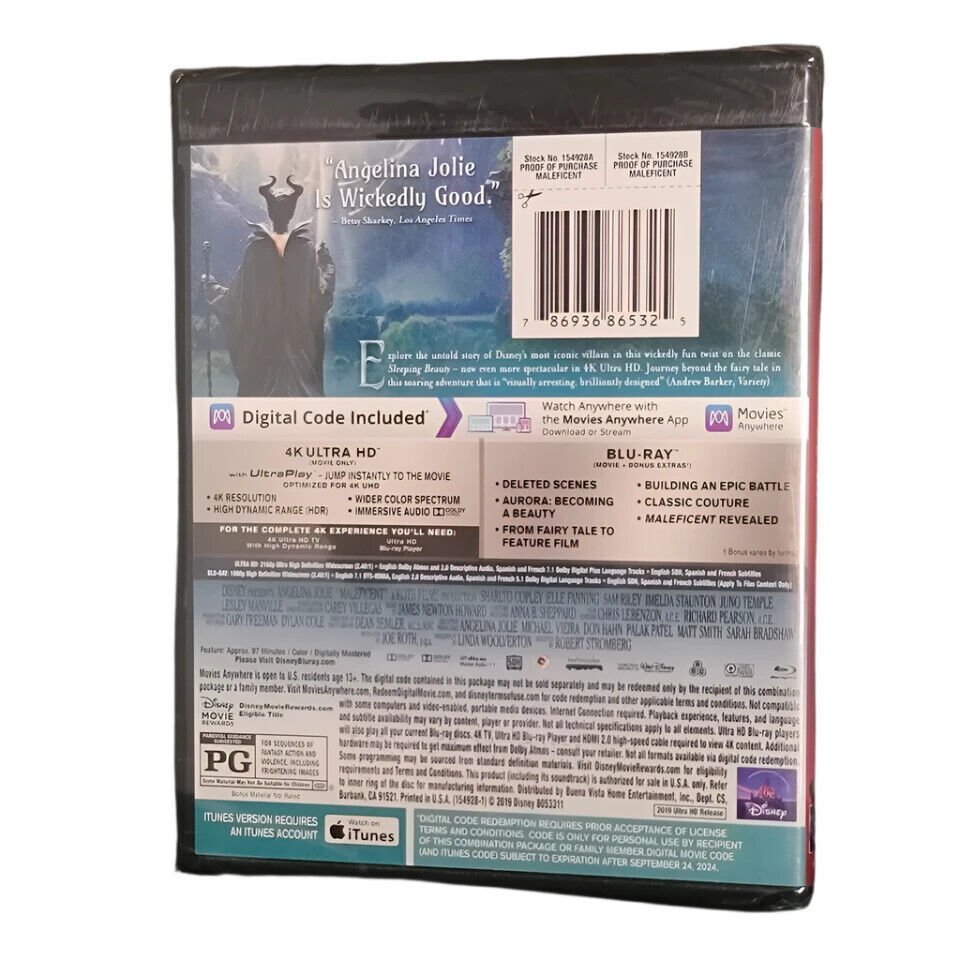 Maleficent Blu - ray 4K UHD Digital Lot of 30 Disney Wholesale - Happy Bargain Bin