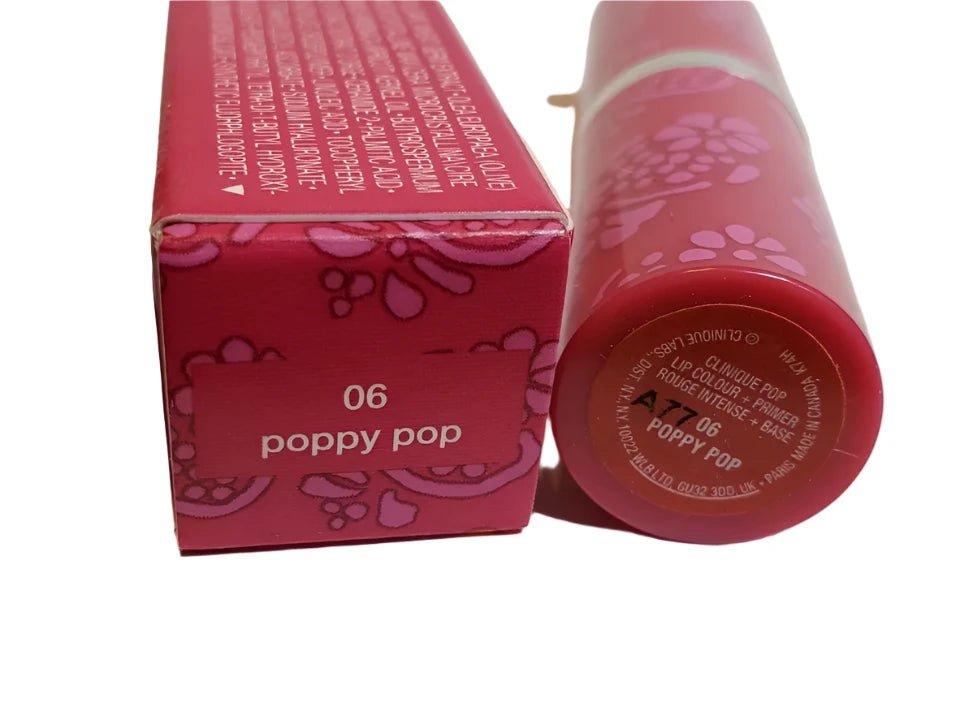 Marimekko Clinique, Clinique Lip Pop Colour and Primer - Poppy Pop 06 (4.3 ml) - Happy Bargain Bin