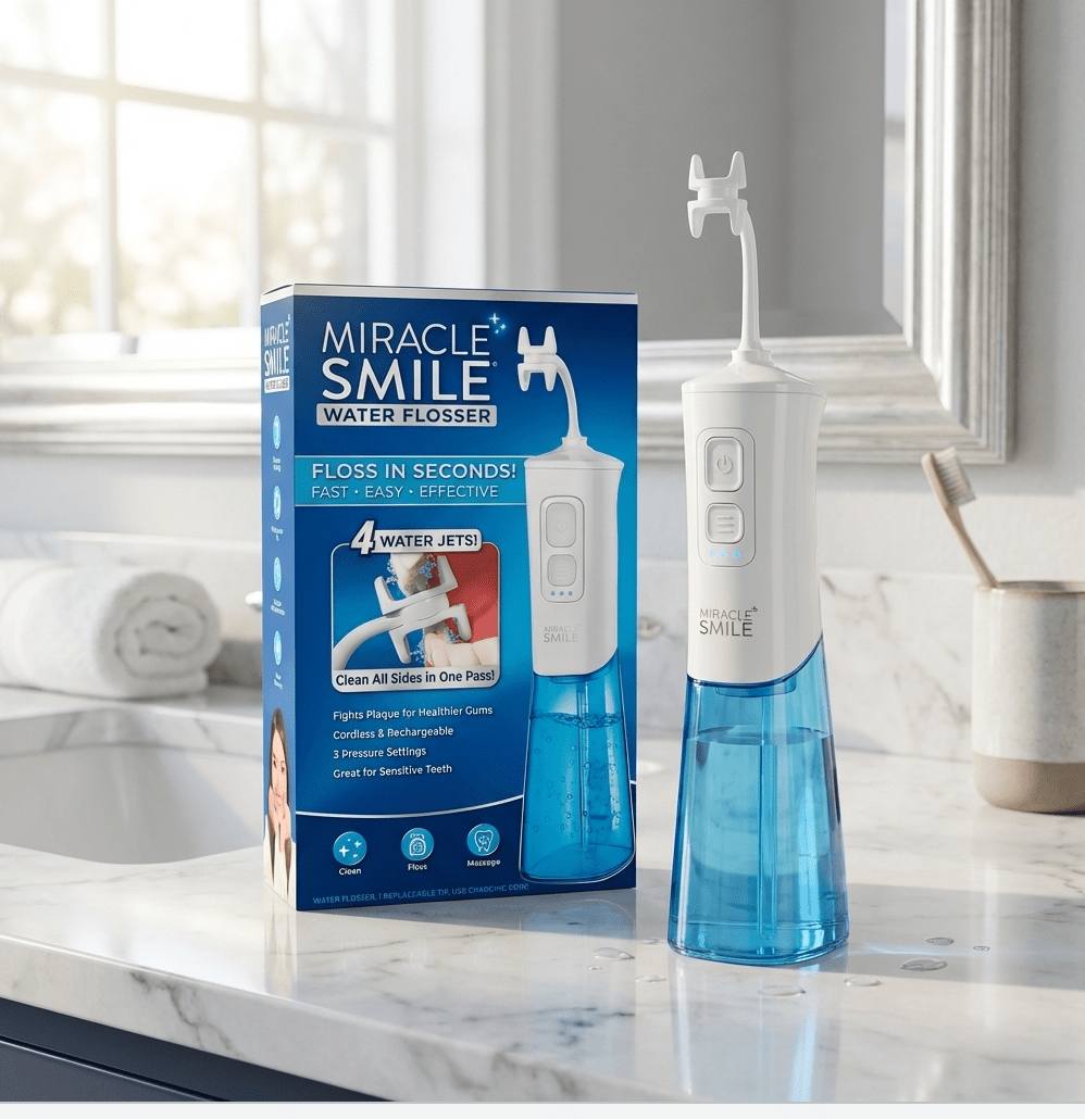 Gently removes plaque and food particles with targeted water pressure