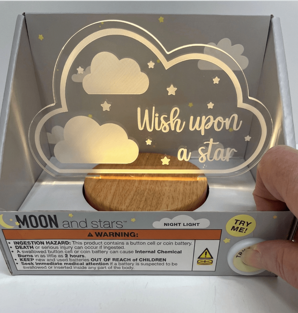 MOON & STARS Wish Upon a Star Night Light - Battery Operated - Happy Bargain Bin