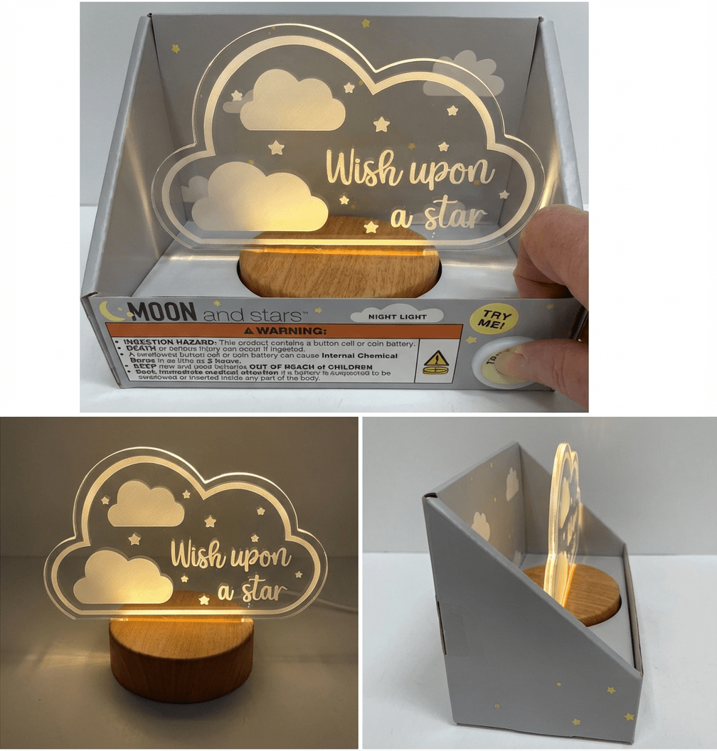 MOON & STARS Wish Upon a Star Night Light - Battery Operated - Happy Bargain Bin