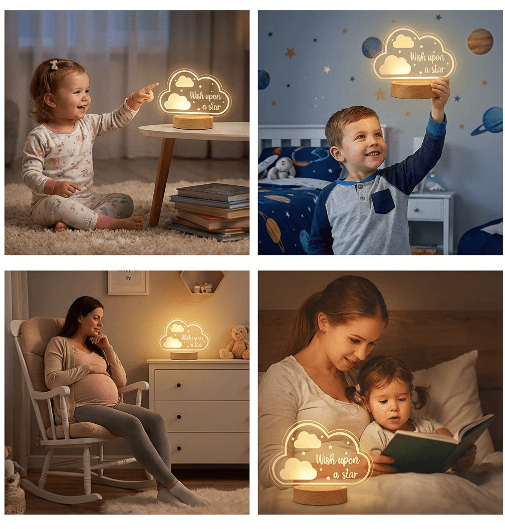 MOON & STARS Wish Upon a Star Night Light - Battery Operated - Happy Bargain Bin