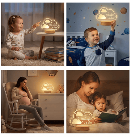 MOON & STARS Wish Upon a Star Night Light - Battery Operated - Happy Bargain Bin