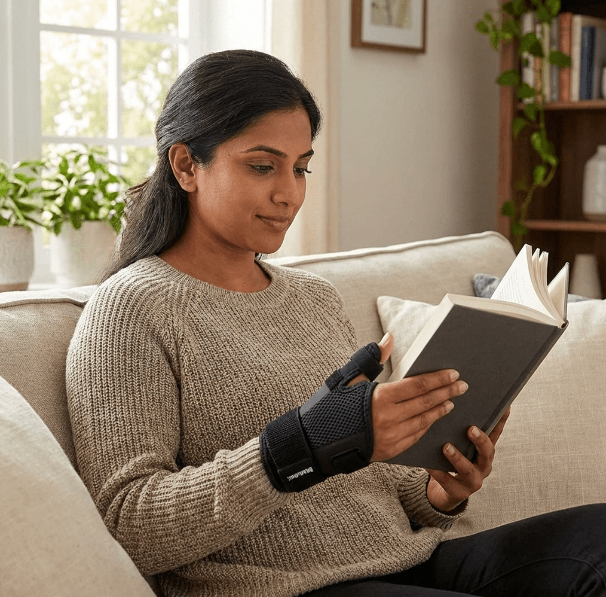 Provides firm support for injured or painful thumbs