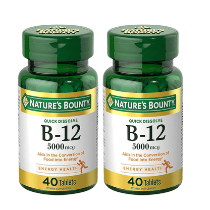 Nature's Bounty B12 5000 Mcg Twin Pack, 40 Quick Dissolve