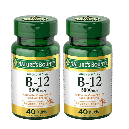 Nature's Bounty B-12 5000 Mcg Twin Pack, 40 Quick Dissolve