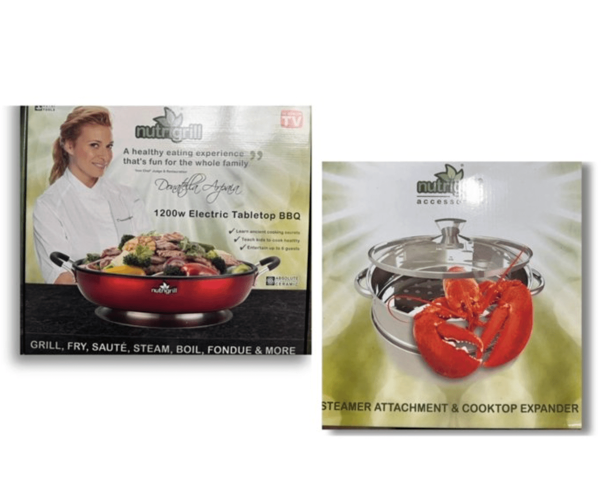 NutriGrill Electric BBQ Cooker Grill Pan with Accessories - Happy Bargain Bin